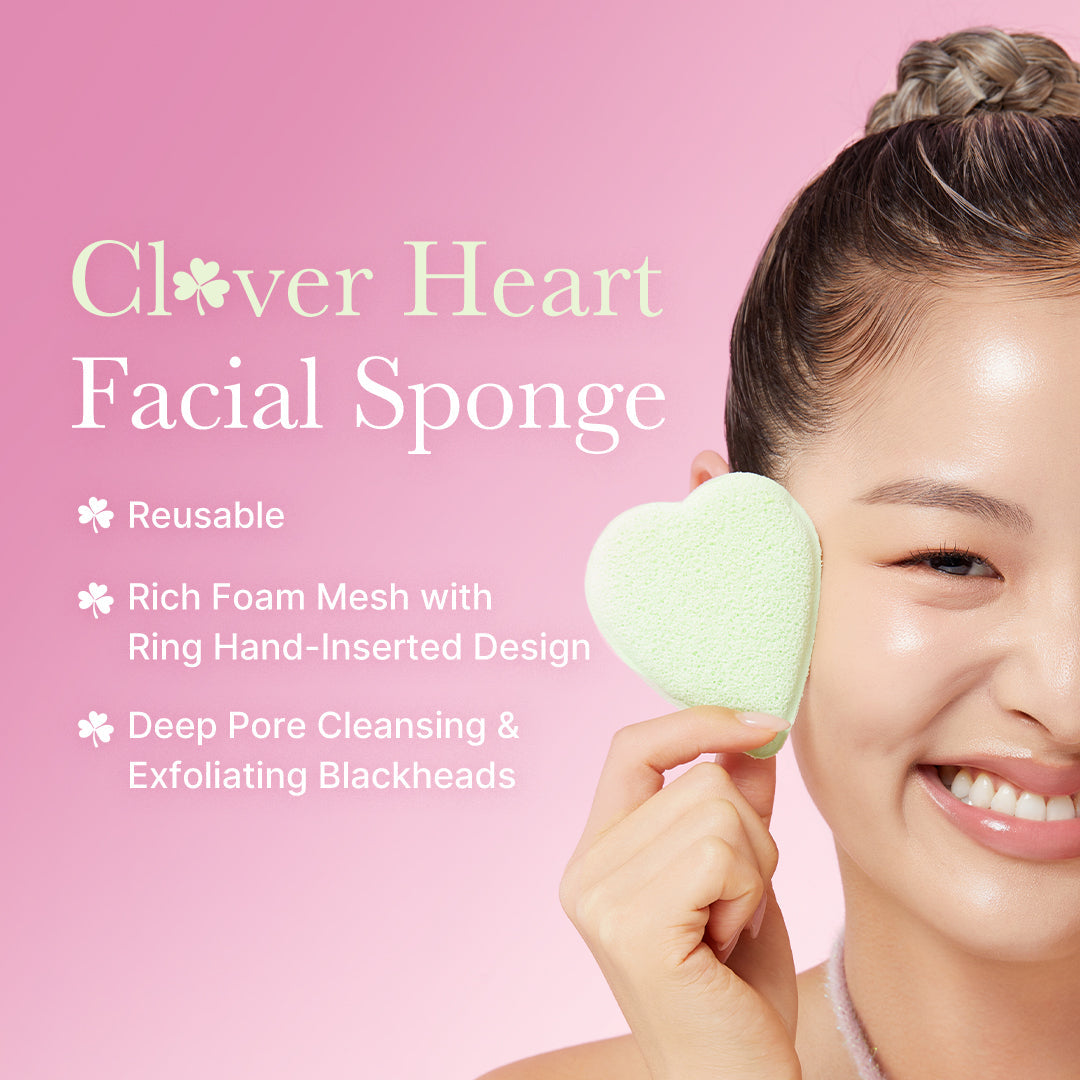 Clover Heart Facial Sponge B9